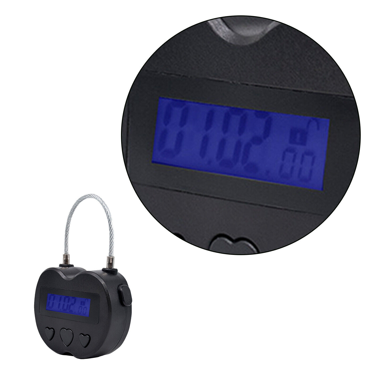 2X Black Time Lock LCD Display Time Locks Multifunction Travel Electronic Timer