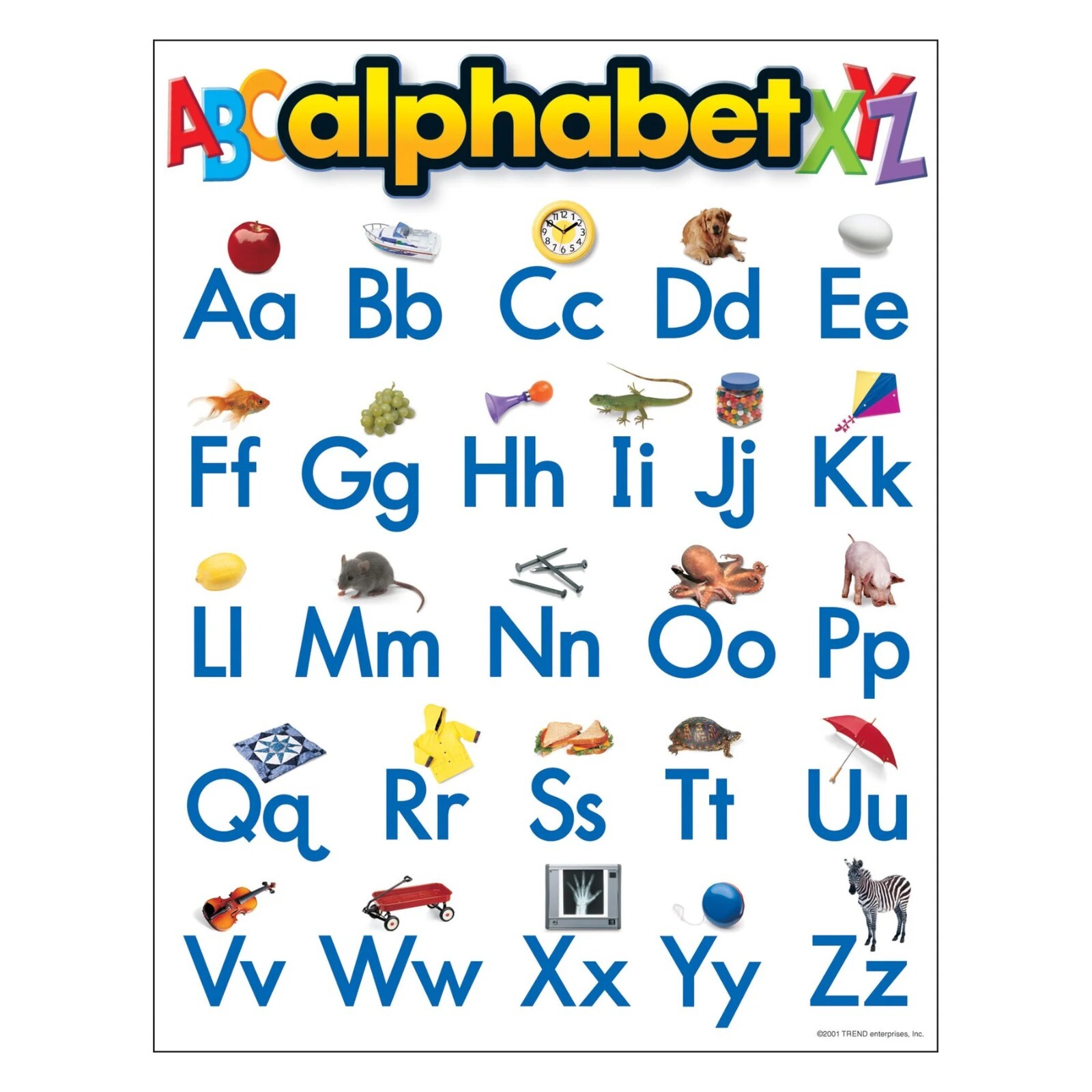 Alphabet Learning Chart, 17" x 22" Trend Enterprises Inc. T-38026 Pack of 12 ABC
