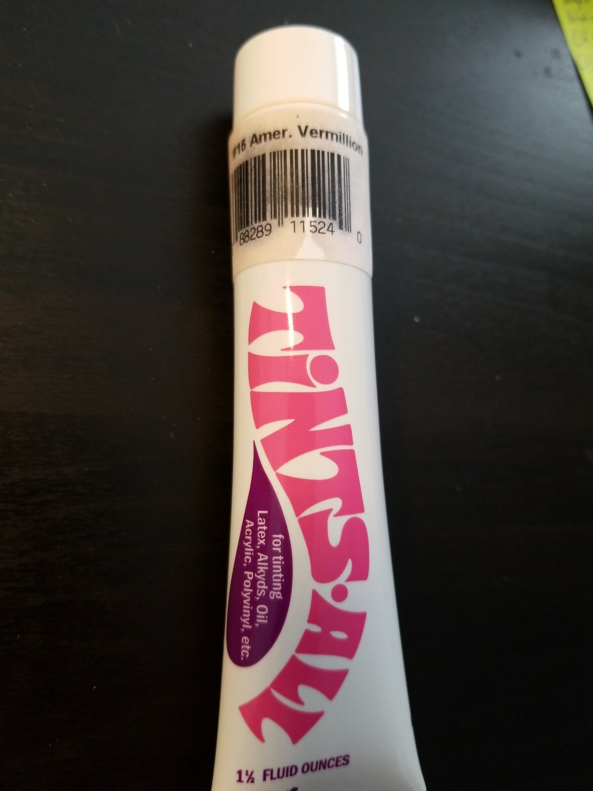 1.5 oz TUBE #15 AMERICAN VERMILLION TINT FOR LATEX OIL ACRYLIC