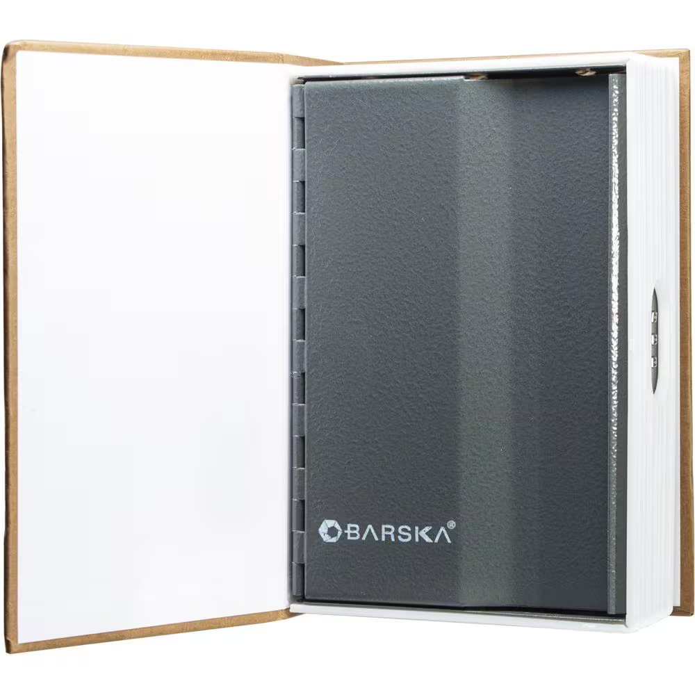 0.02 Cu. Ft. Steel Book Lock Box Safe with Combination Lock