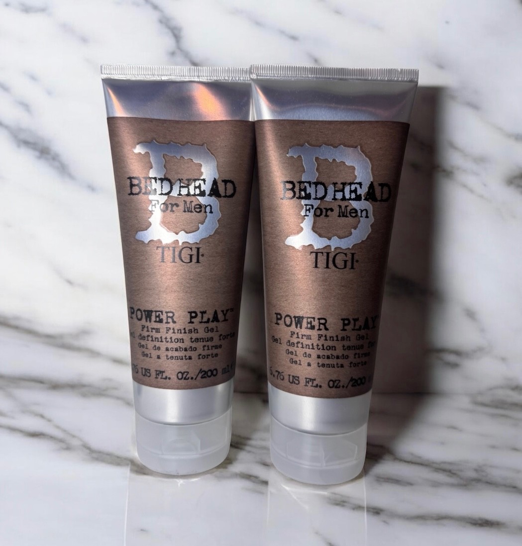 [NEW Pack of 2] Bed Head for Men by TIGI Power Play Firm Finish Gel, 6.76 fl oz