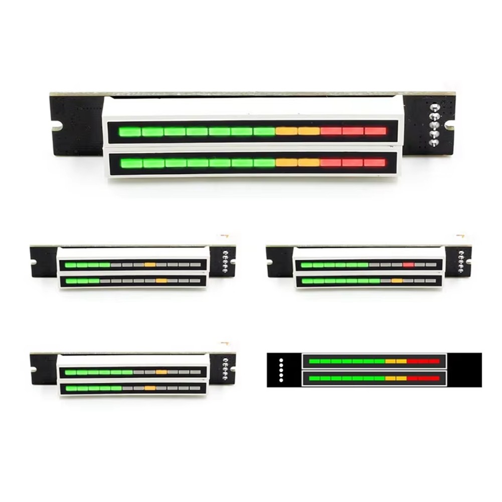 Dual 12 Level Audio Indicator LED Light VU Meter Stereo Amplifier Board9856