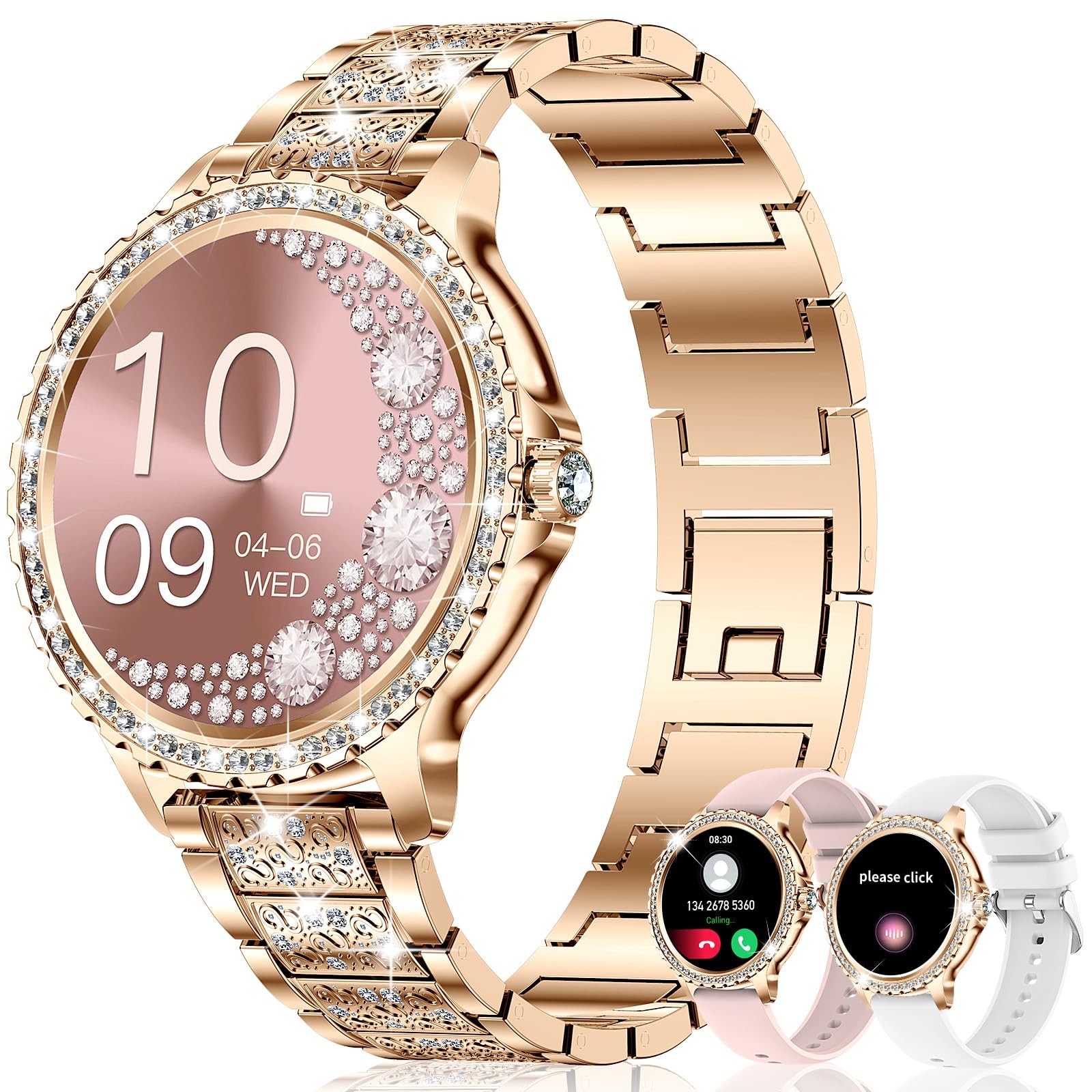 GADIXY Smart Watch Women: Call, 120+ Sport Fitness Tracker, Diamond, iOS/Android