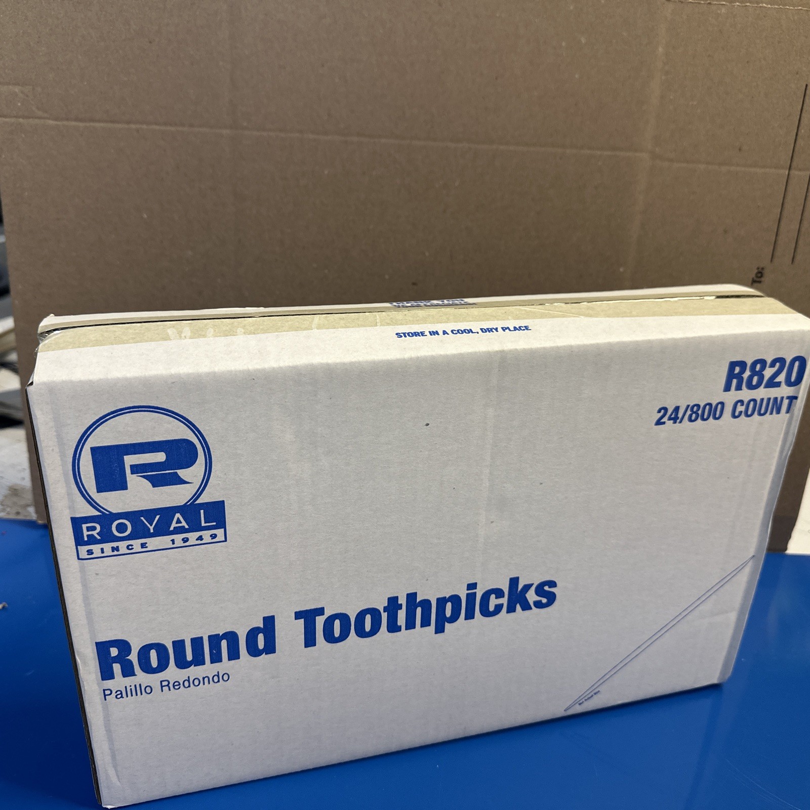 19,200 Count Royal Round Wood Wooden Toothpicks (case of 24 boxes of 800)