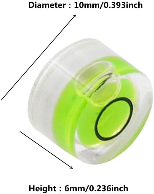 10pcs Mini Bullseye Bubble Levels 10x6mm Round Spirit Level Tool – Non-Adhesive