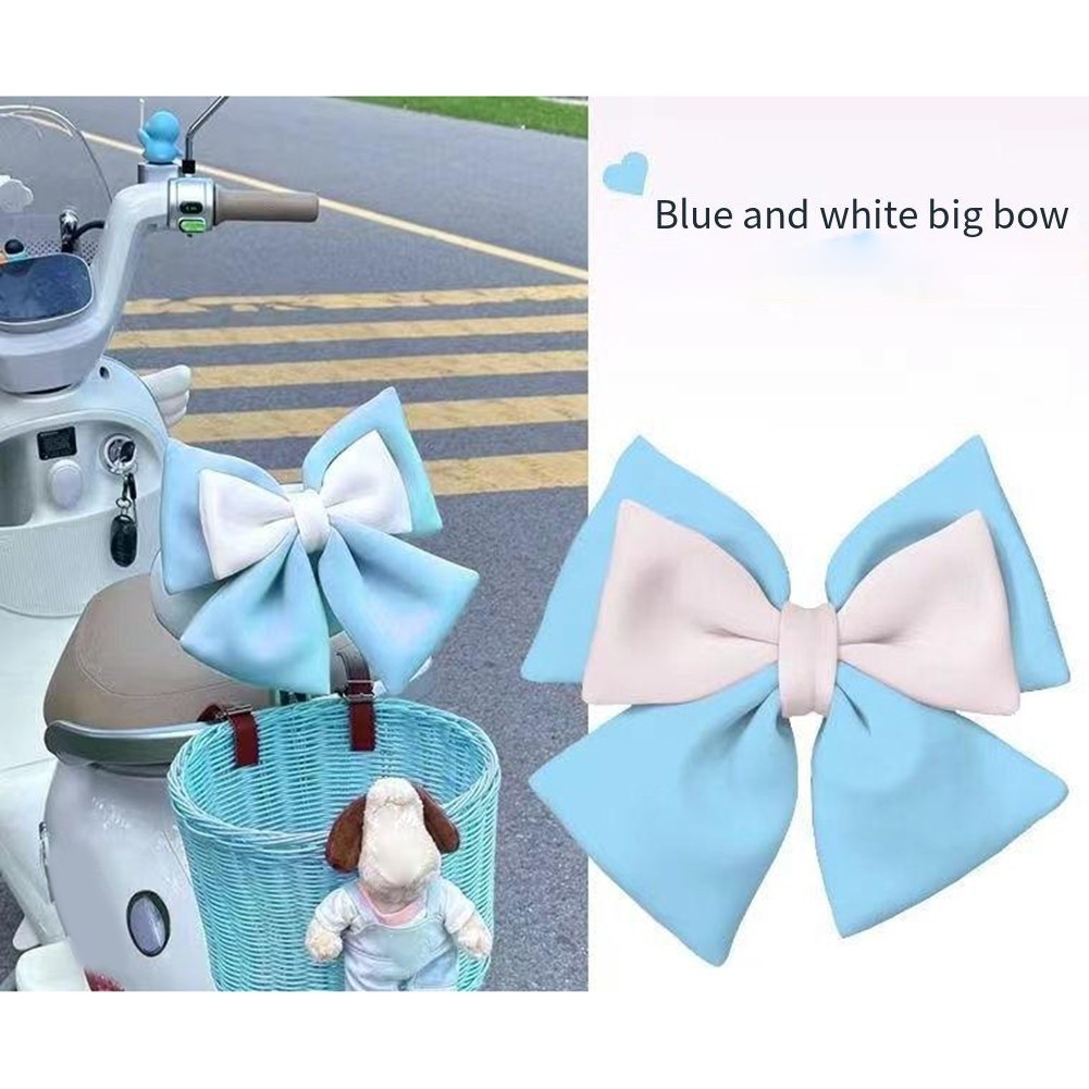 Electric Vehicle Motorcycle Helmet Bow Cloth Ribbon Decoration Multicolor