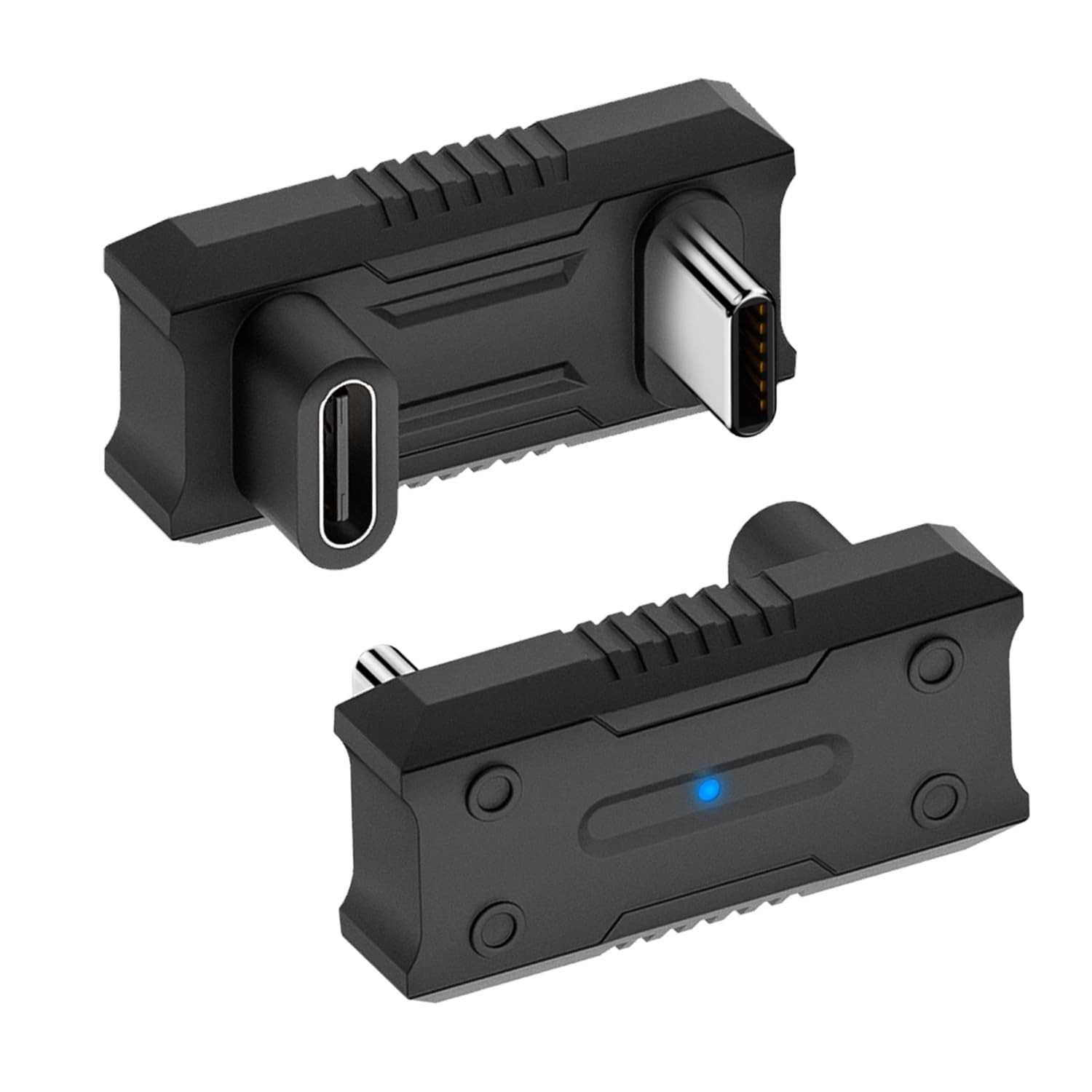 Jadebones 180 Degree Angle USB-C Adapter (2 Pack), U-Shape Male Black