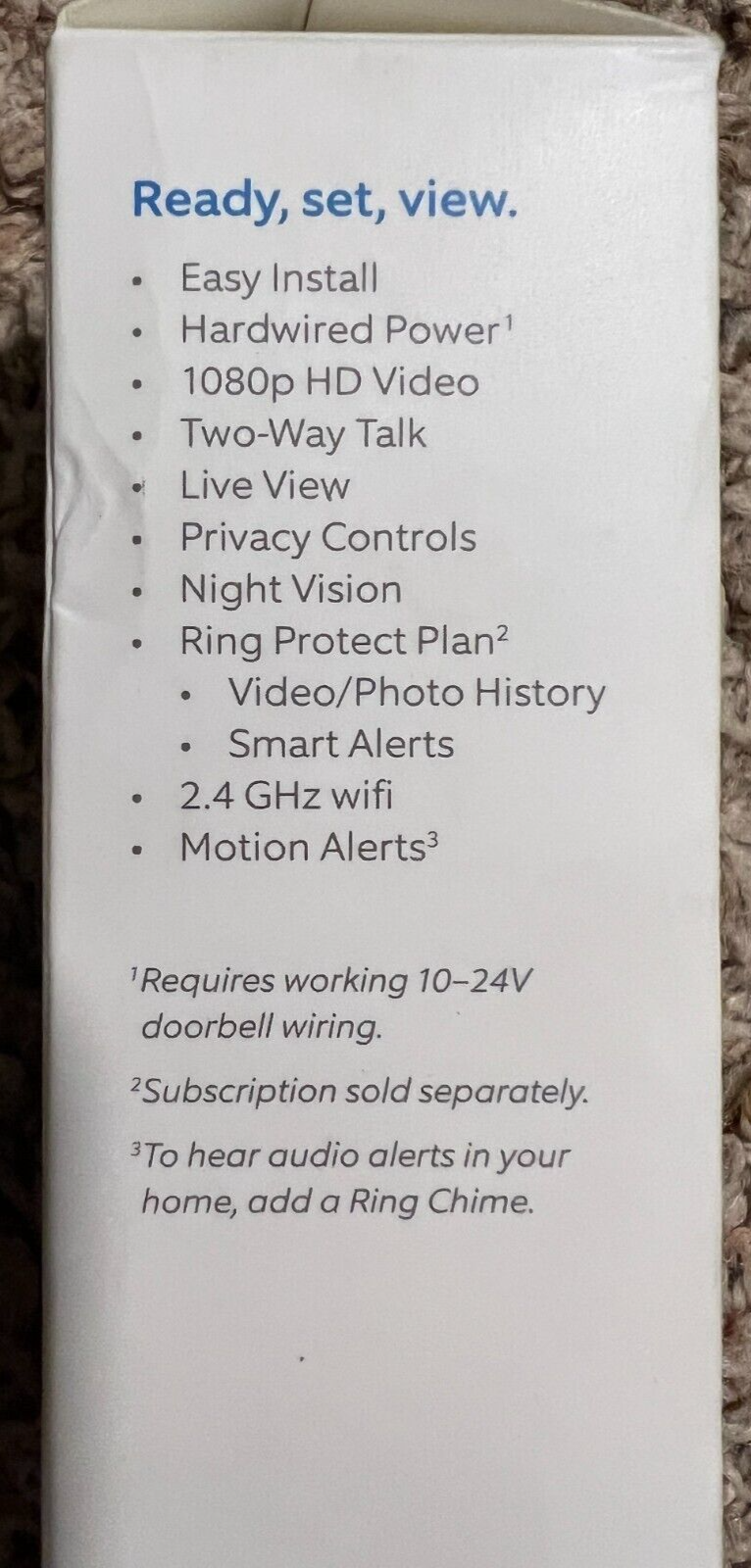 RING - Wired VIDEO DOORBELL - HD Camera - Black