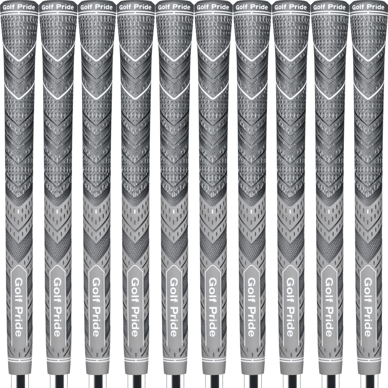 Golf Pride MCC Plus4 Gray Jumbo Grip - Set of 10 - #1 Hybrid Grip w/Less Taper