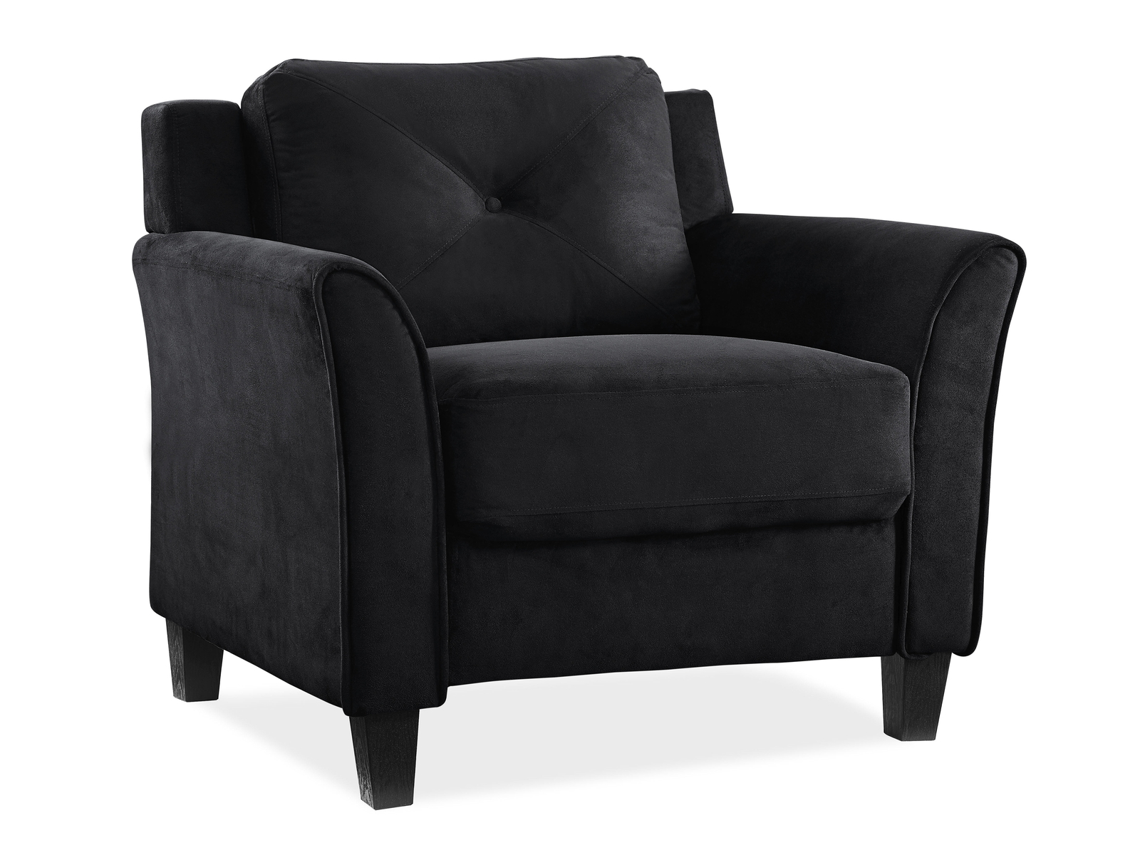 ACCENT ARMCHAIR Cushioned Fabric Black