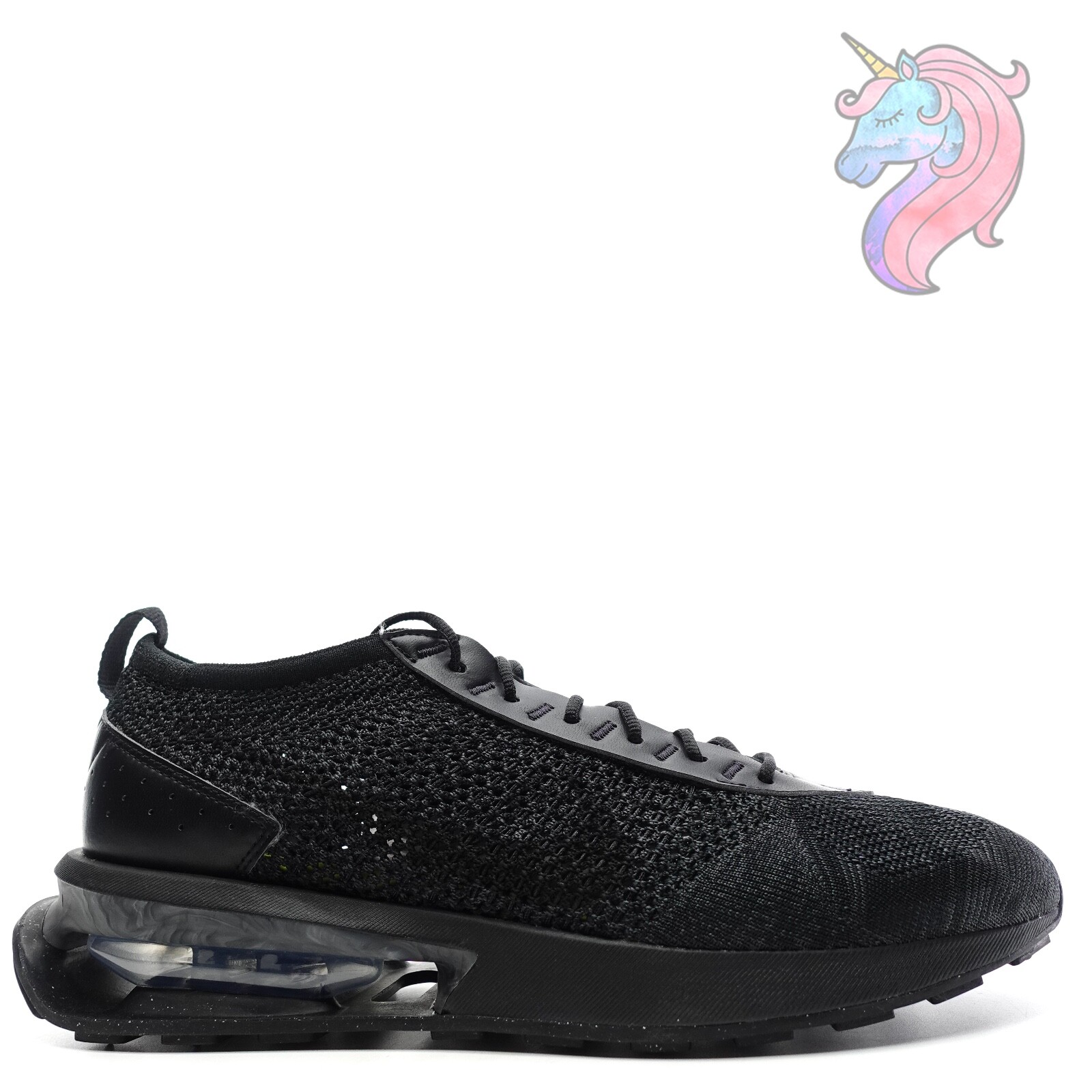 Nike Air Max Flyknit Racer Mens Size 9.5 Triple Black Shoes FD2764-001 New