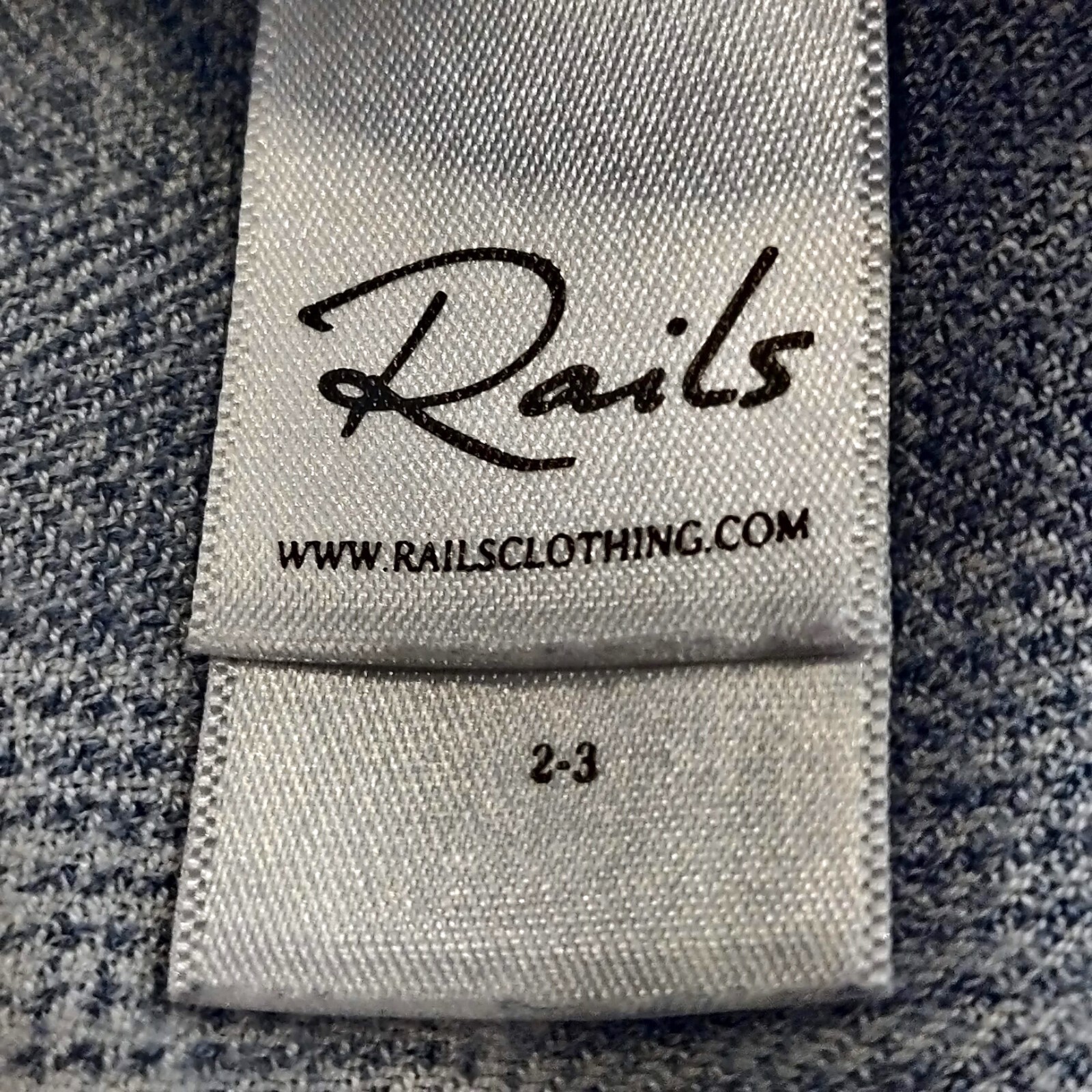Rails Toddler Girls Size 2-3 Blue Gray Plaid Button Up Long Sleeve Rayon Top