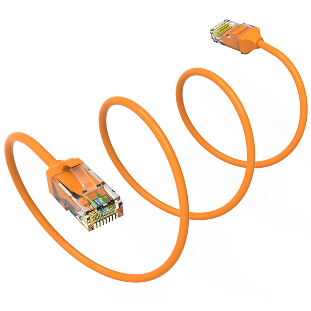 7FT CAT6 RJ45 Slim Ethernet LAN Network Patch Cable UTP Copper Wire 28AWG Orange