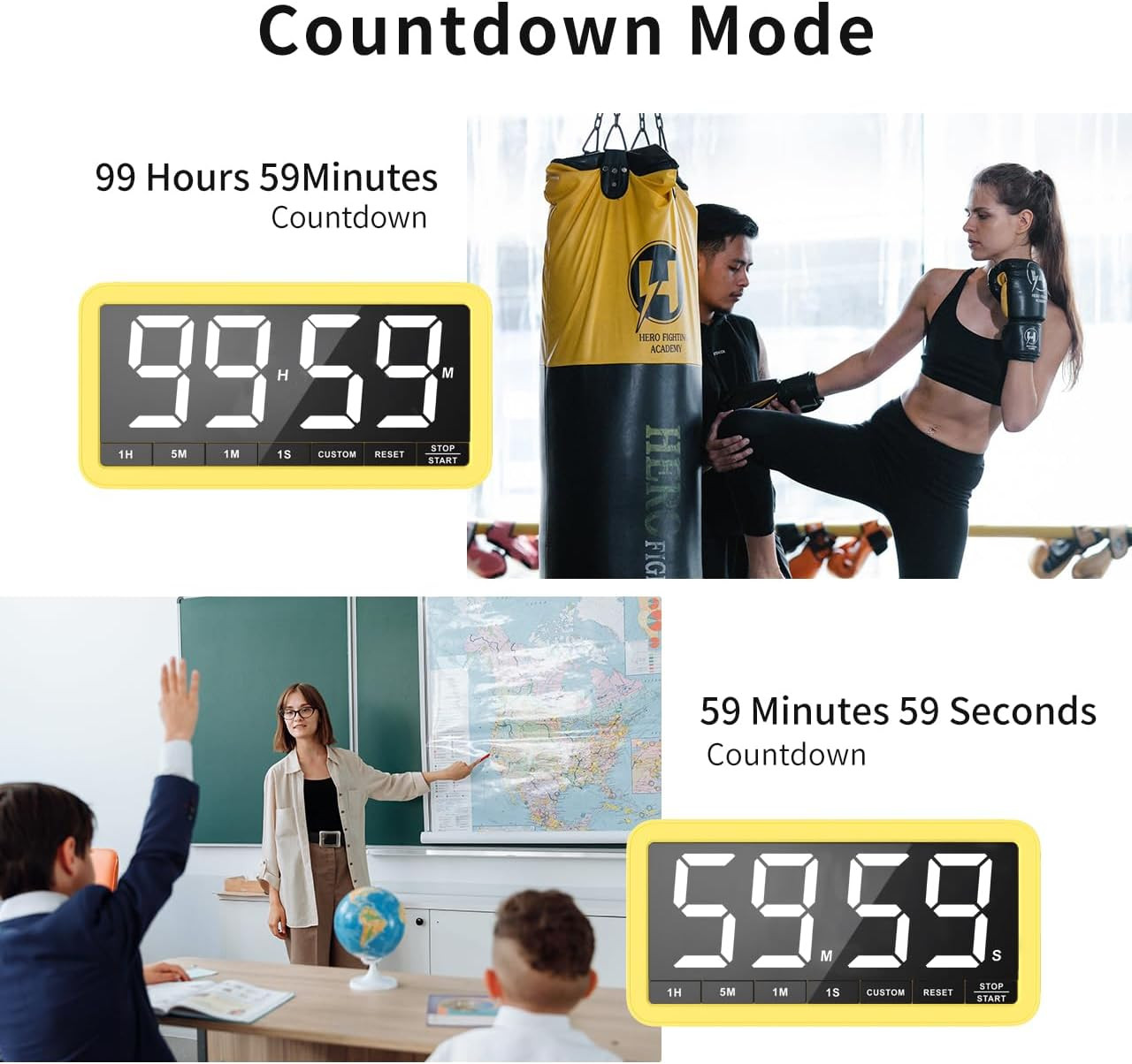 VOCOO Digital Kitchen Timer with 7.8” Extra Large Display, Magnetic, 3 Brightnes