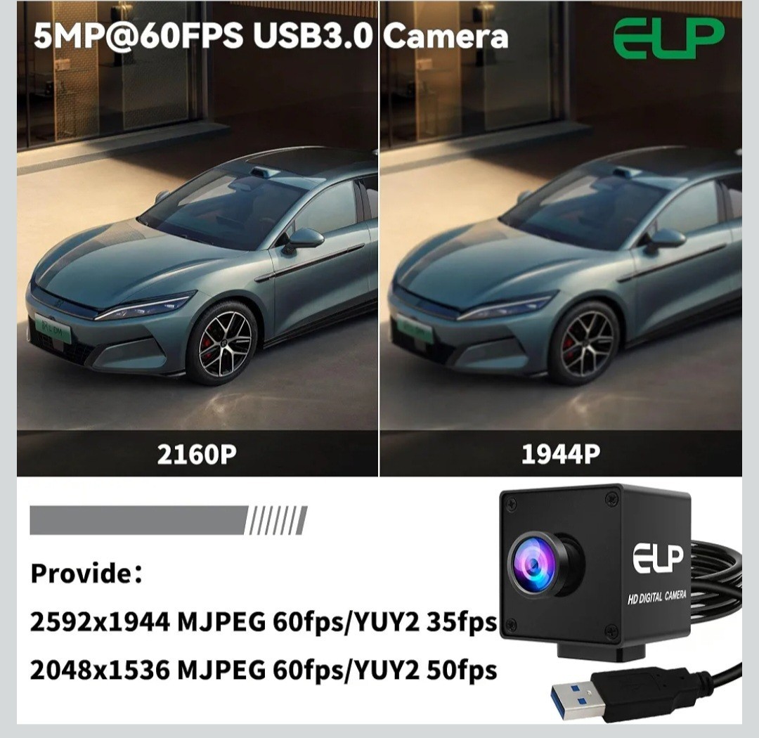 5MP Global Shutter USB3.0 Camera Module 60FPS 110° Wide Angle LightBurn Pi