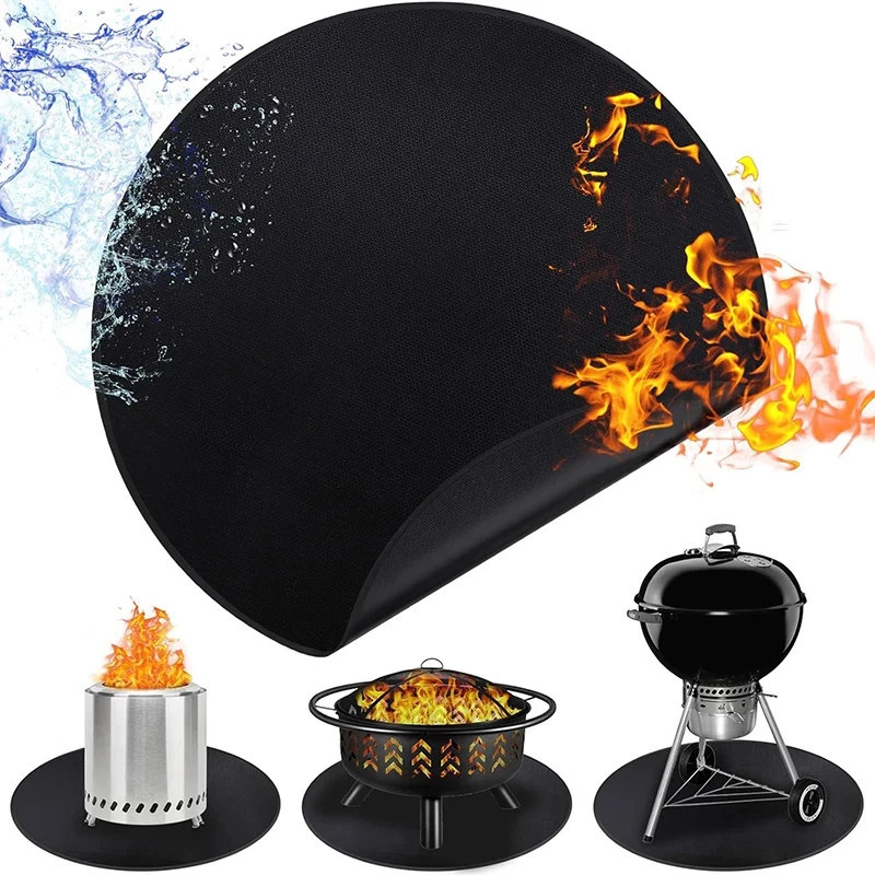 Firebubbles Premium Under BBQ Grill Round Mat Protects Deck/Patio Backyard US