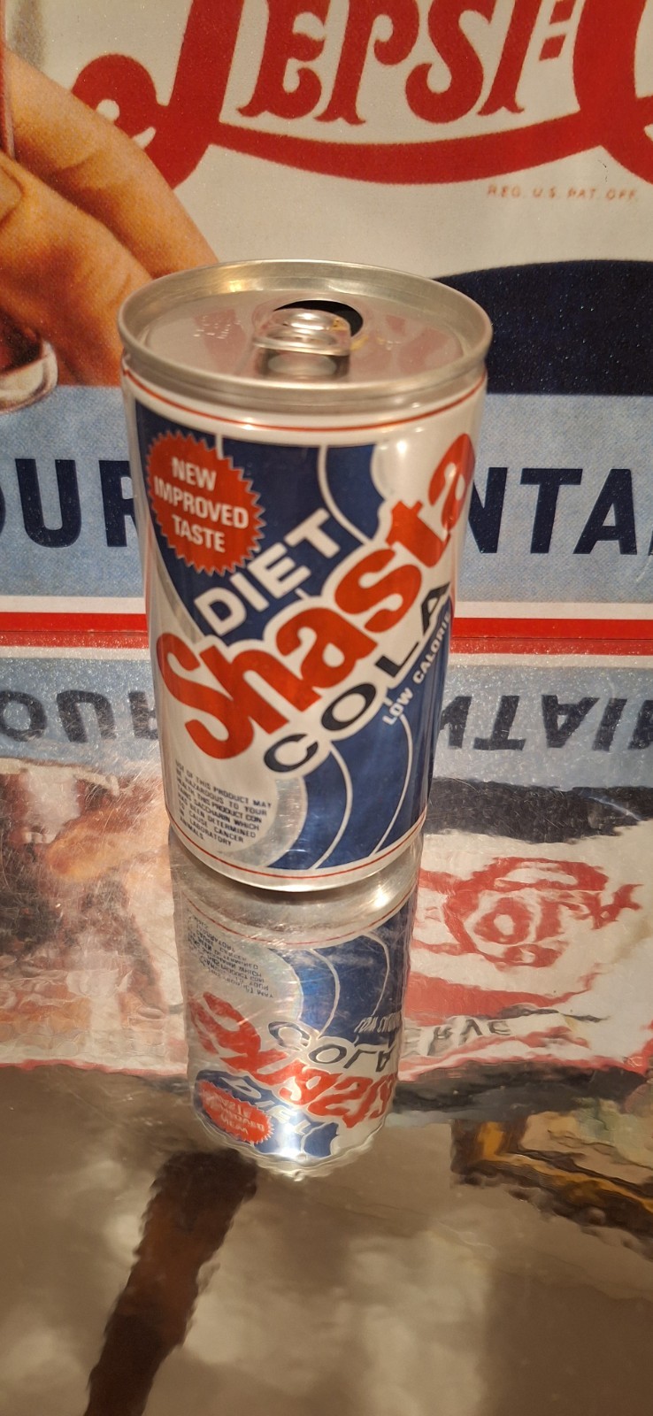 🍺 Diet Shasta Cola Soda Pop Can Advertising Prop Empty 70's 80's