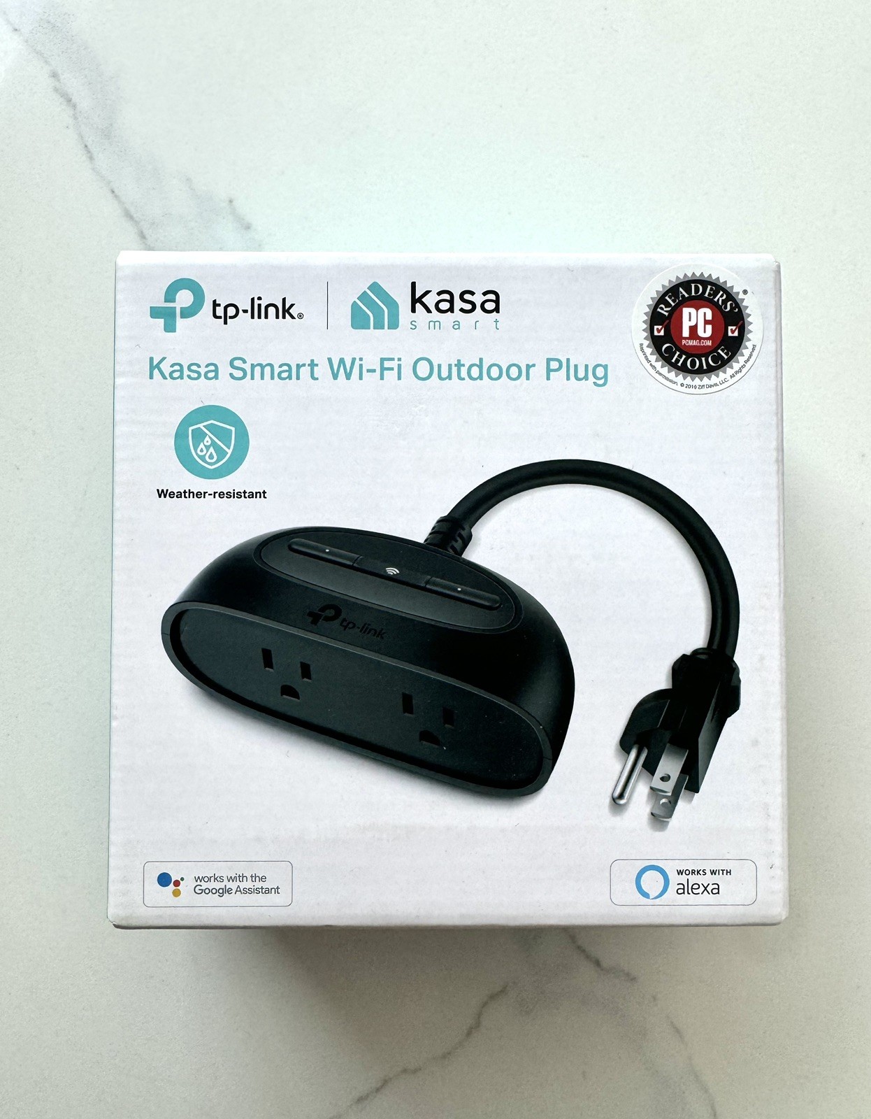 Kasa Smart Outdoor Smart Plug KP400 Smart Home Wi-Fi Outlet 2 Sockets