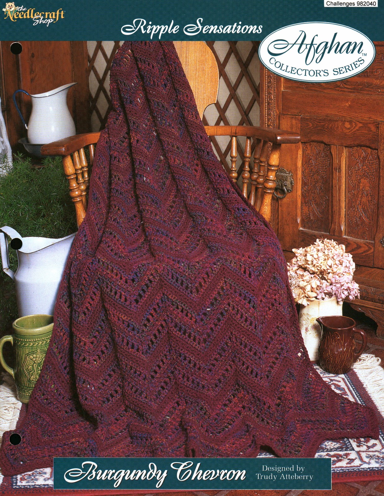 Burgundy Chevron - Ripple Sensations | Needlecraft Shop Afghan Series 982040