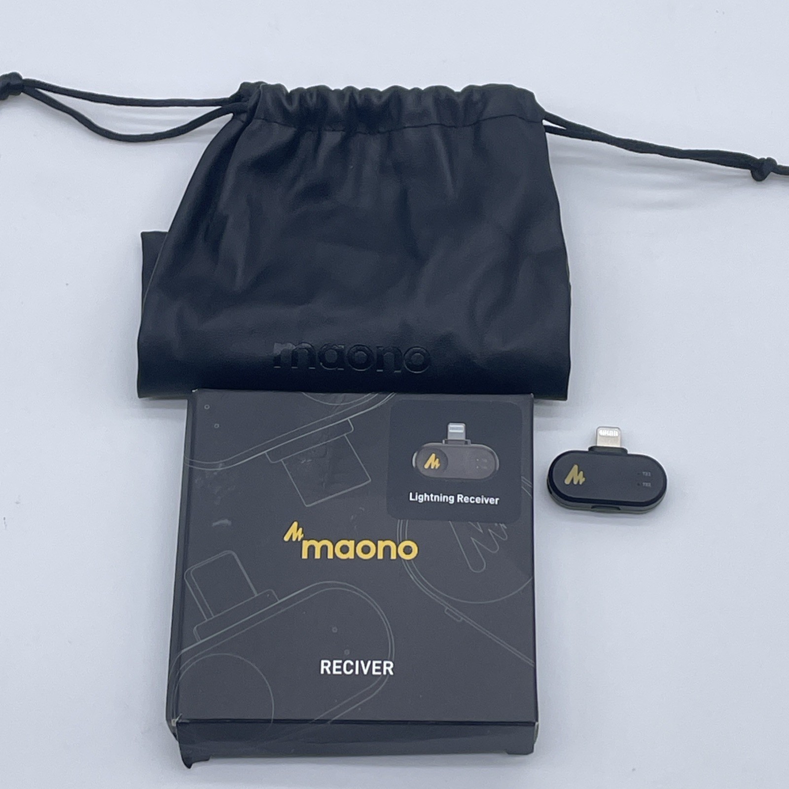 Maono PD200W Wireless Lightning Microphone Receiver for Apple iPhone/iPad Black