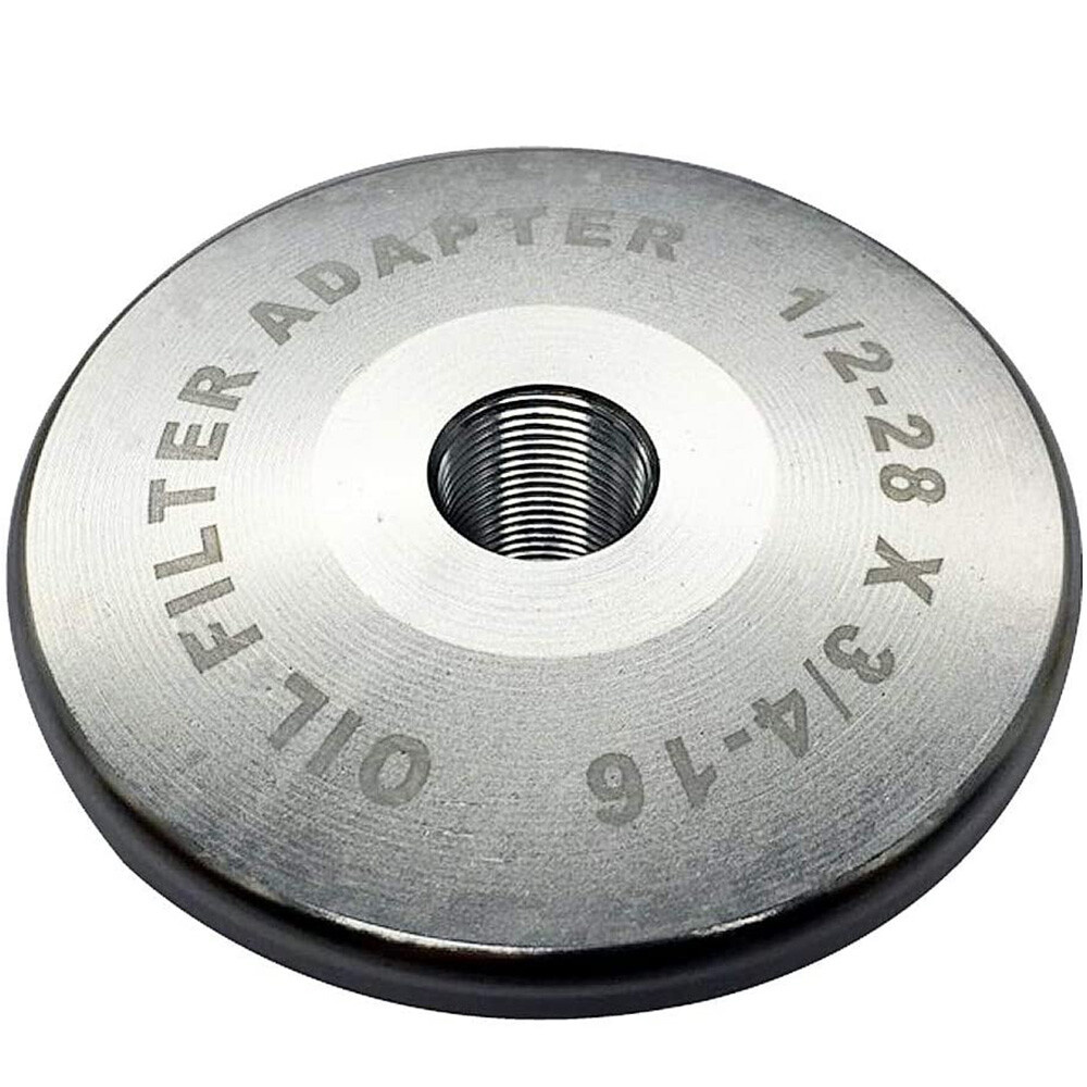 1/2-28 to 3/4-16 x 2.5 DIA - Oil Filter Adapter - Aluminum black