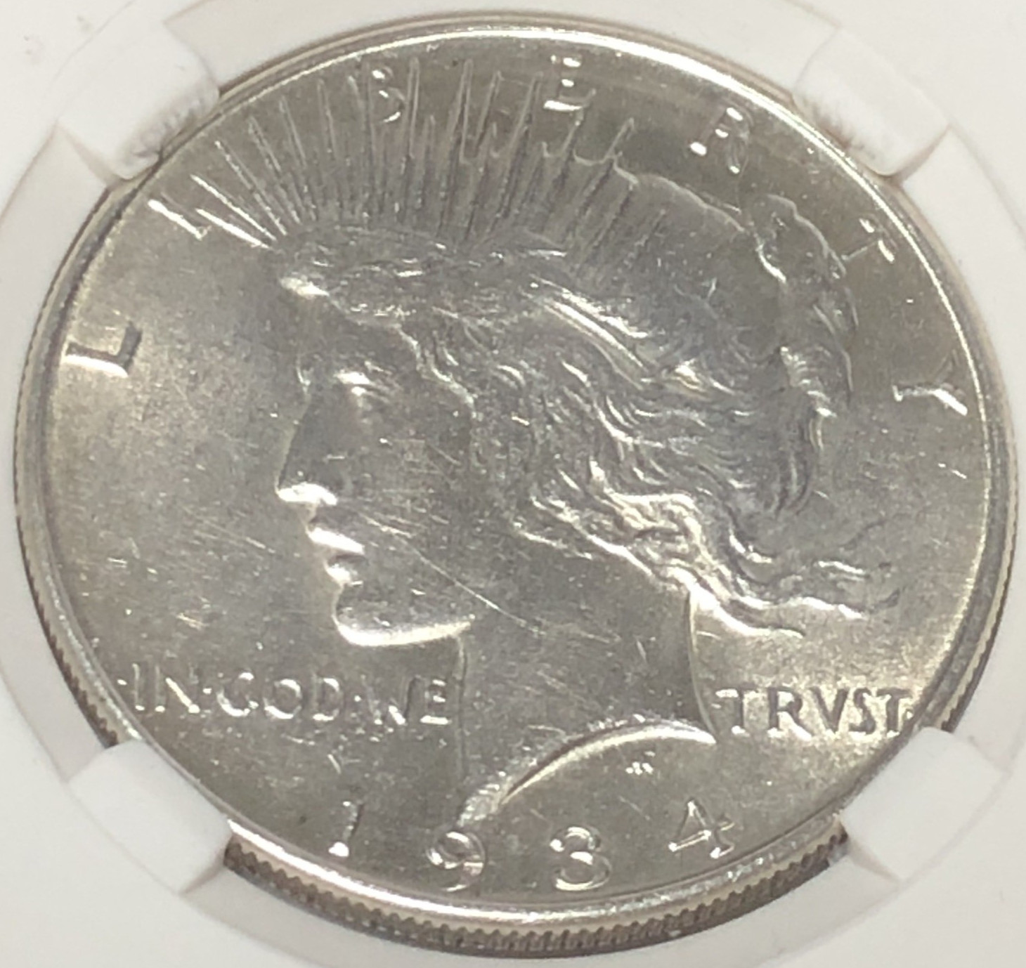 1934 PEACE DOLLAR "UNC GRADE"🔥LUSTER/NICE HIGH POINTS - HAIR, FEATHERS, RAYS💥✅