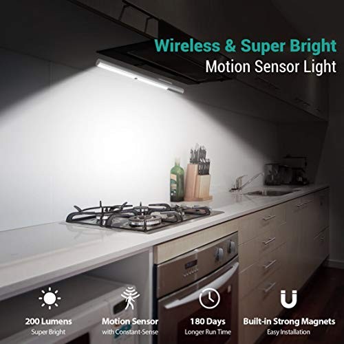 LED Closet Lights, Battery Powered LED Lights, Motion Sensor Light 6000k-2 Pack