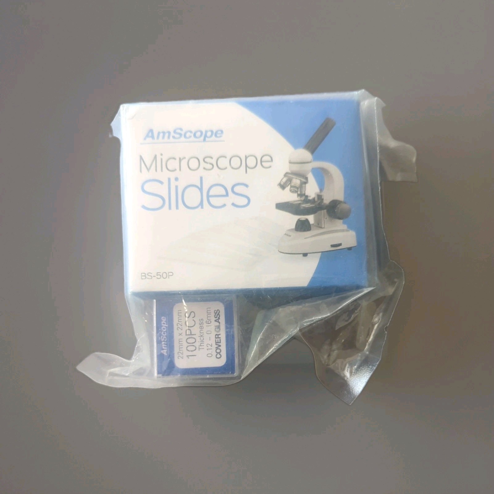 AmScope 50 Pre-Cleaned Blank Microscope Slides & 100 22x22mm Square Cover Glass