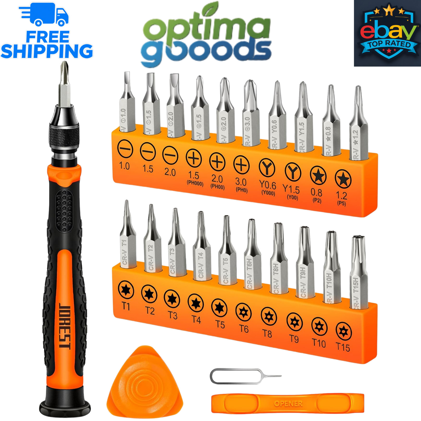 JOREST 24-Piece Precision Screwdriver Set with Torx, Tri-Wing & Pentalobe Bits