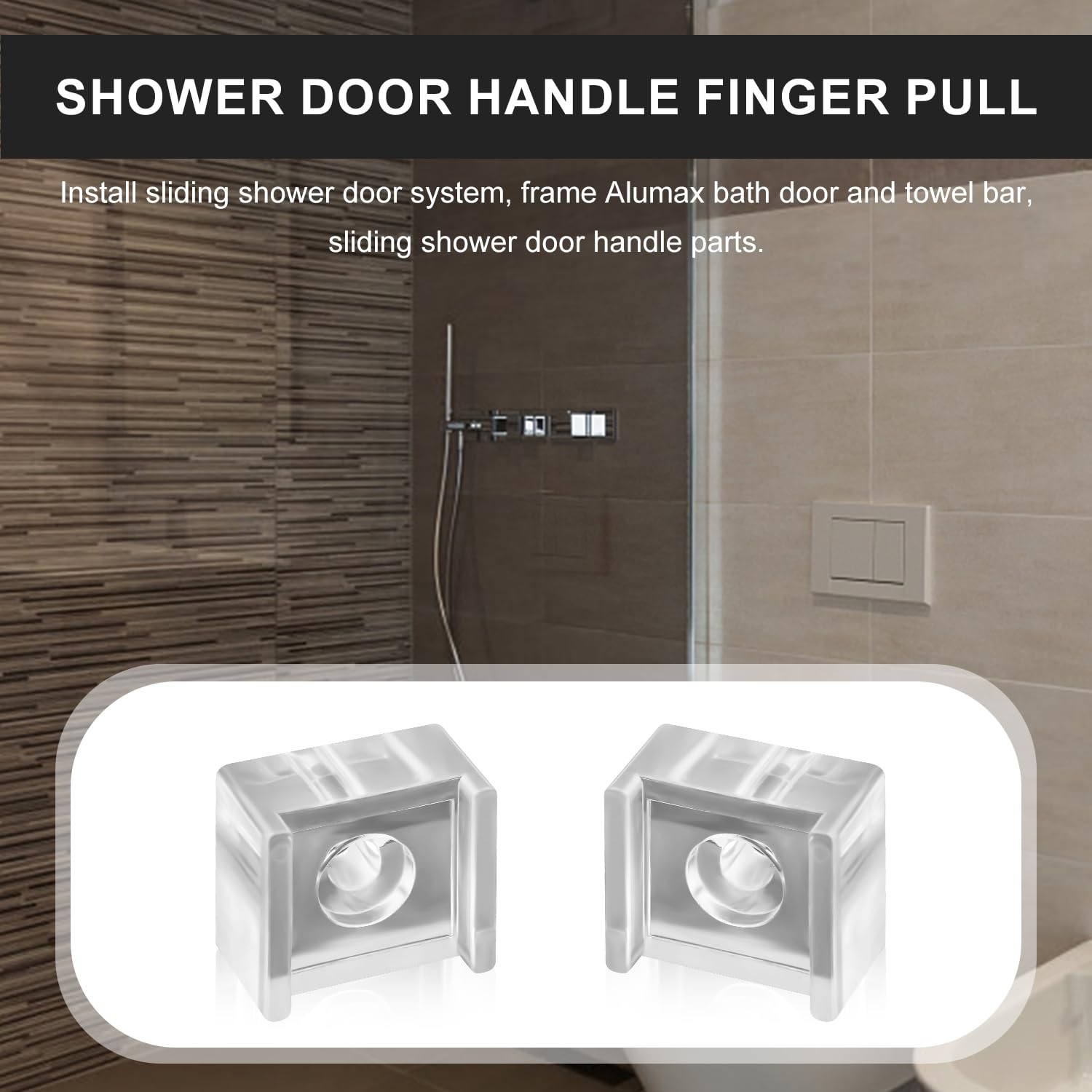 PEUTIER 2pcs Sliding Door Finger Pull, Clear Acrylic Glass Medium,