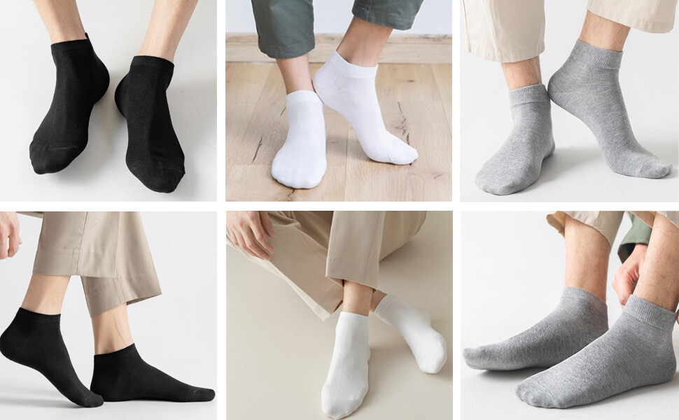 Mens 6 Pairs White Cotton Athletic Comfort Crew Ankle Low Cut Socks Size 9-13