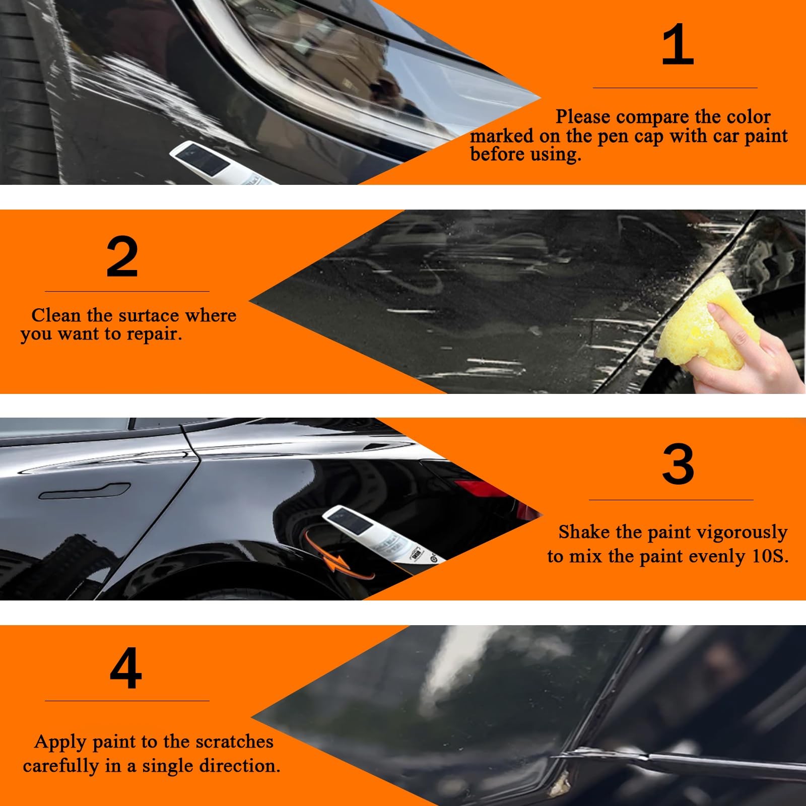 Car Touch up Paint(Solid Black(PBSB)) Compatible with Tesla Model Y/3/X/S, Ca...