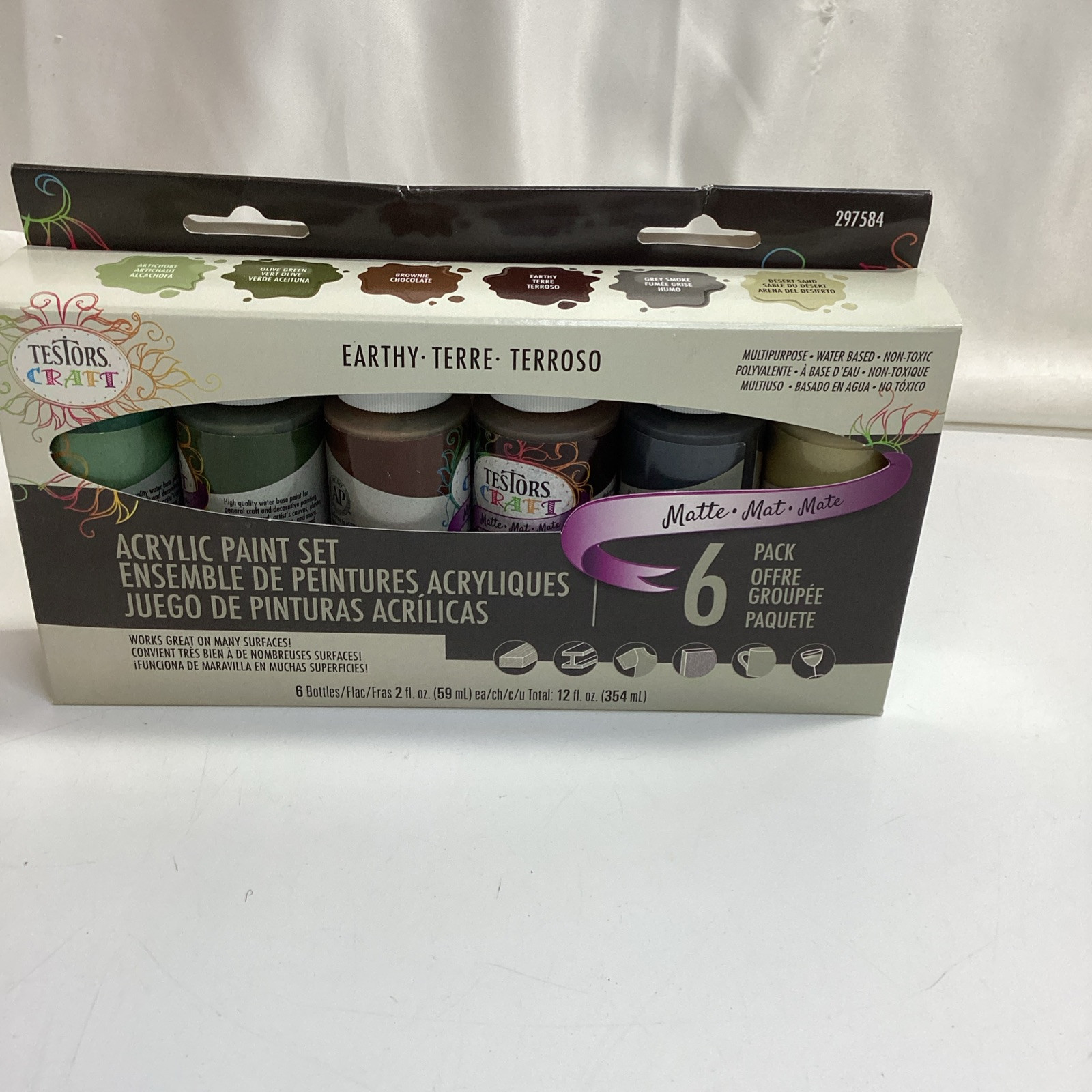297584 Craft Acrylic Paint Set, earthy Terre Colors, 6 Pack