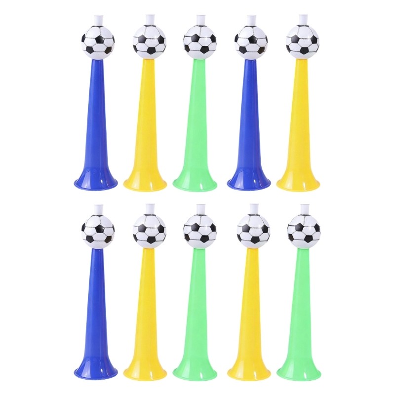 Pack of 10 Plastic Cheering Horns Assorted Color Ideal for Celebration