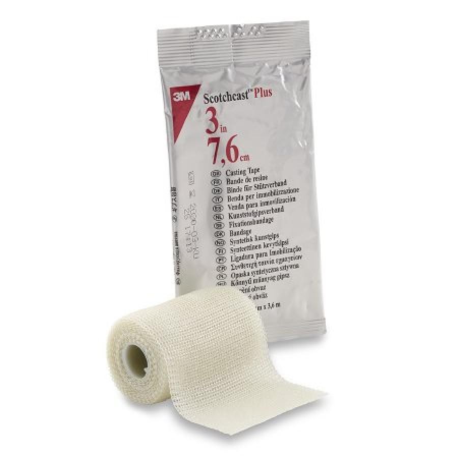 3M Scotchcast Cast Tape, 3 In. X 12 Ft., White, Fiberglass/Resin, 10 Ct, 82003