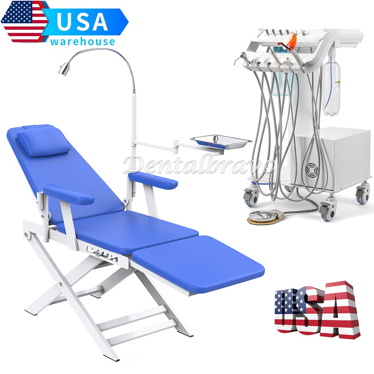 Portable Dental Delivery Unit Mobile Cart Treatment Air Compressor 4Hole /Chair