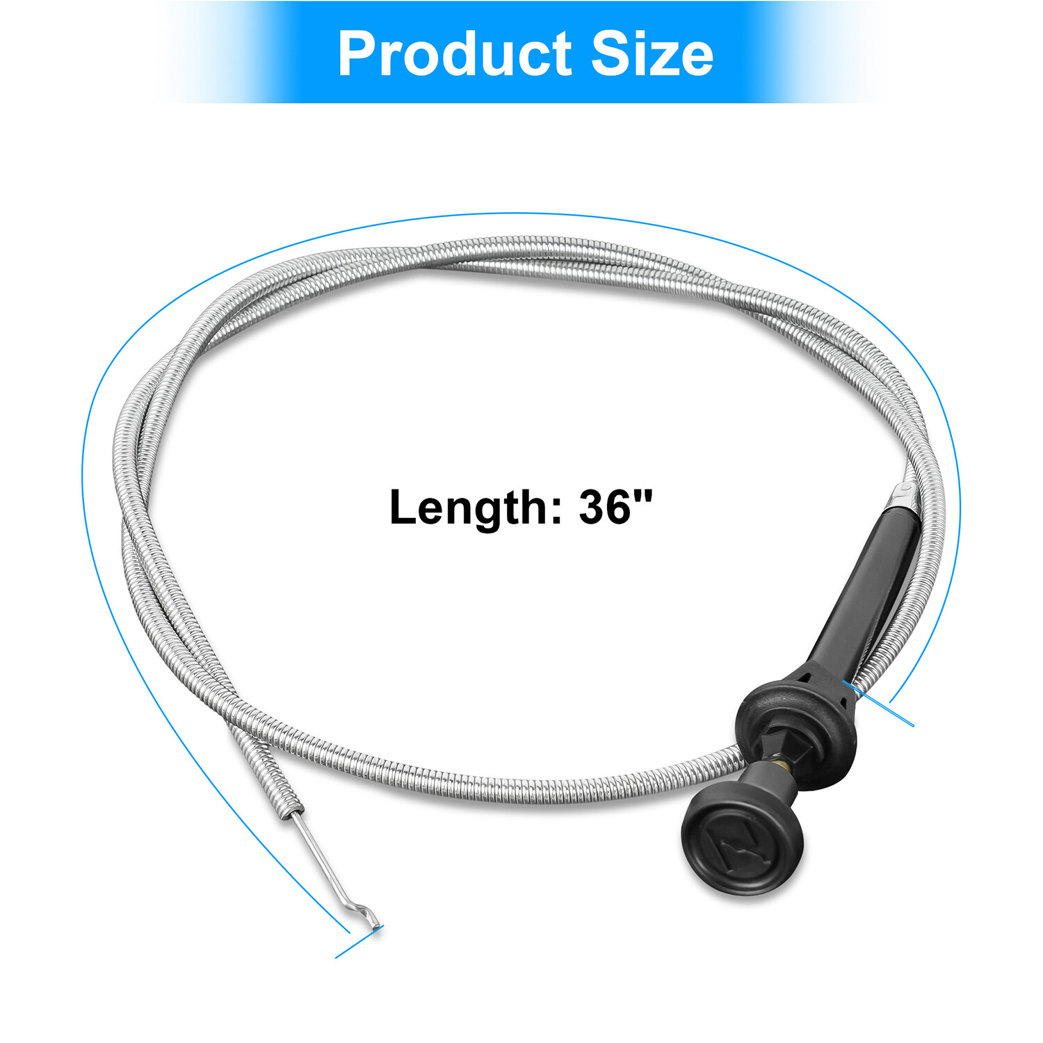 203993 Control Choke Cable Assembly,Push/Pull, Snap-In,With 1-3/4 Inch extension
