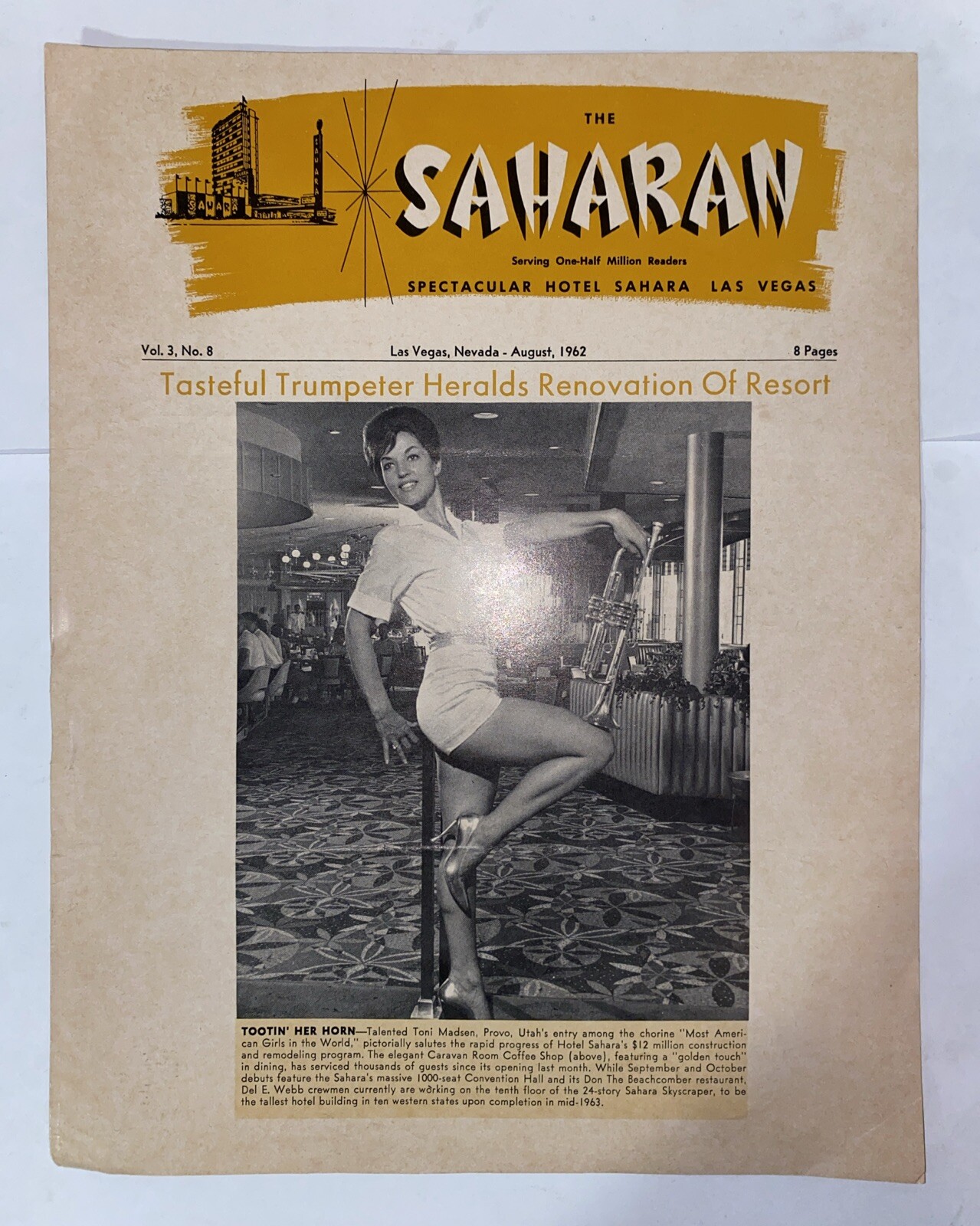 The Saharah August Issue Vol. 3 No. 8 Las Vegas Sahara Hotel Casino