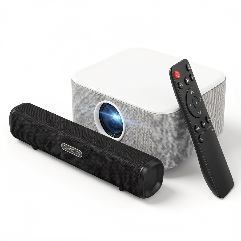1080P Projector & 50W Soundbar Bundle, 7000Lumen, BT 5.4, Auto Focus, 4K