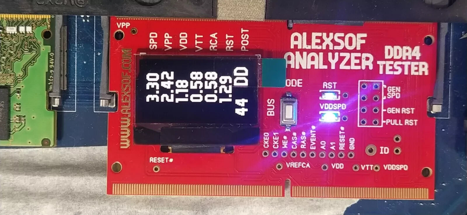 DDR4 +DDR3 LAPTOP RAM VOLTAGE TESTER measuring voltages,POST codes activities