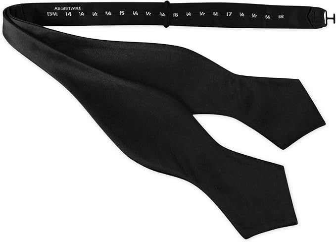 Men's Exquisite Woven Silk Self Bowtie Solid Diamond Bow Ties Black