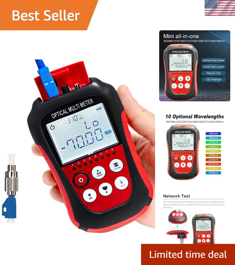 Integrated Optical Power Meter with VFL & RJ45 Functions - Lightweight & Precise