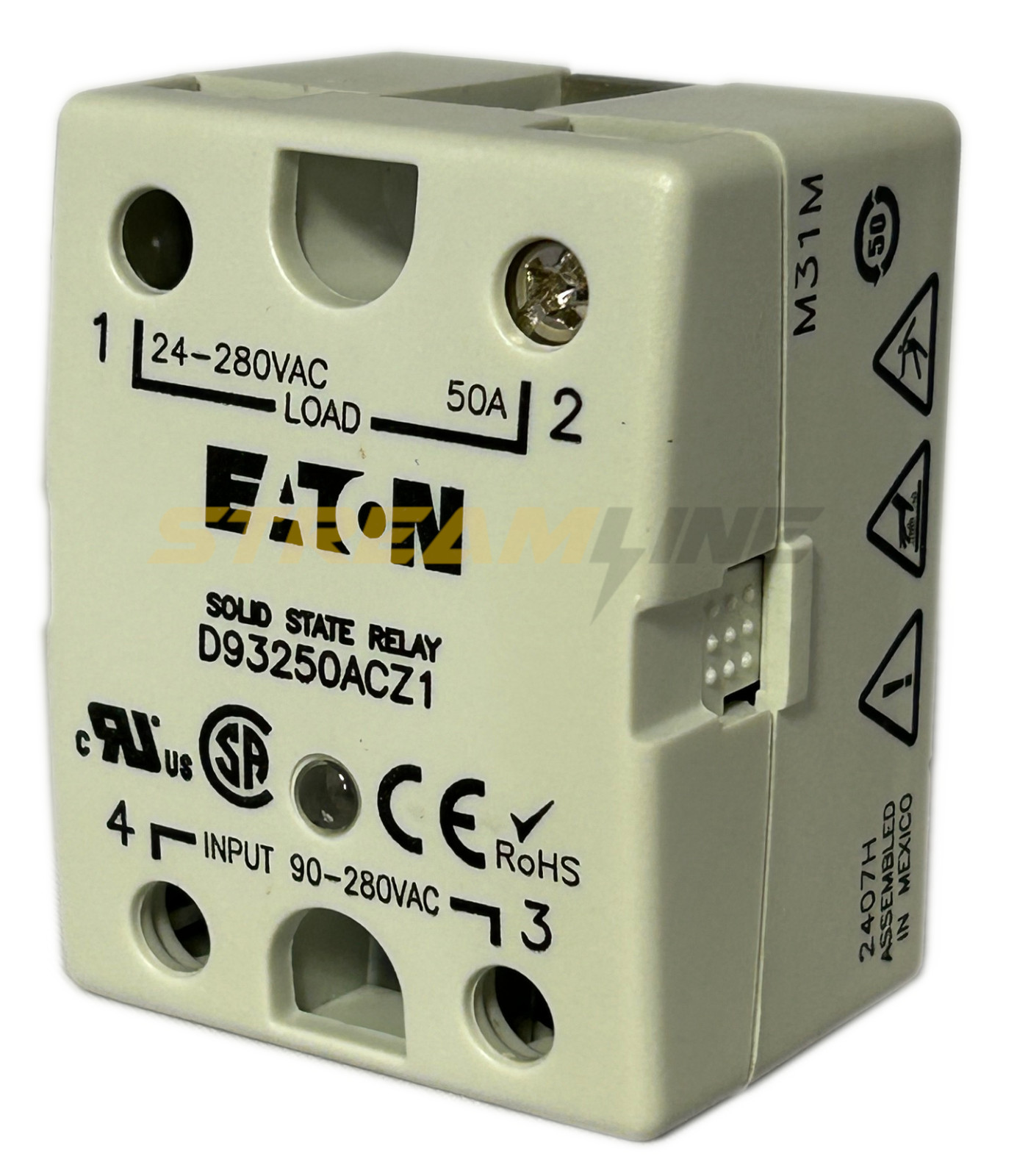 Eaton D93250ACZ1 Solid State Relay, 50 Amp, SPST-NO, 90-280V, Zero Cross