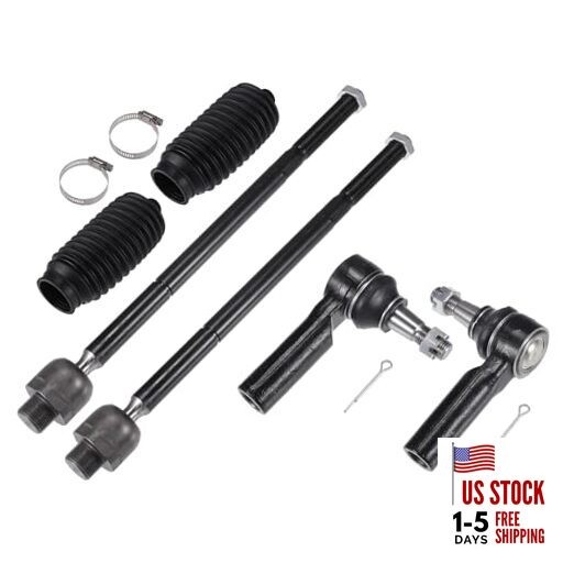 6pcs Front Inner Outer Tie Rod Ends Kit Suspension Steering Tie Rod End for