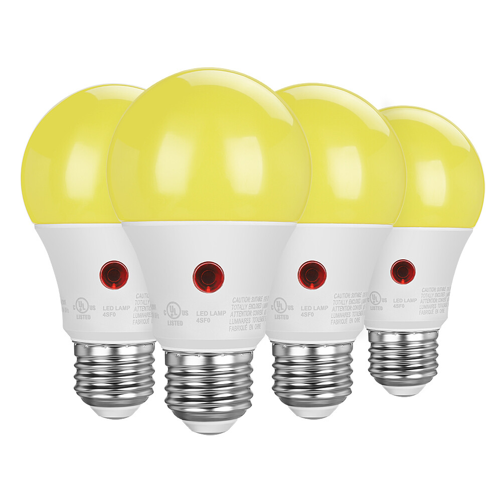 DEWENWILS 4-Pack A19 Light Sensor LED Light Bulbs LED Security Bulbs for Porch