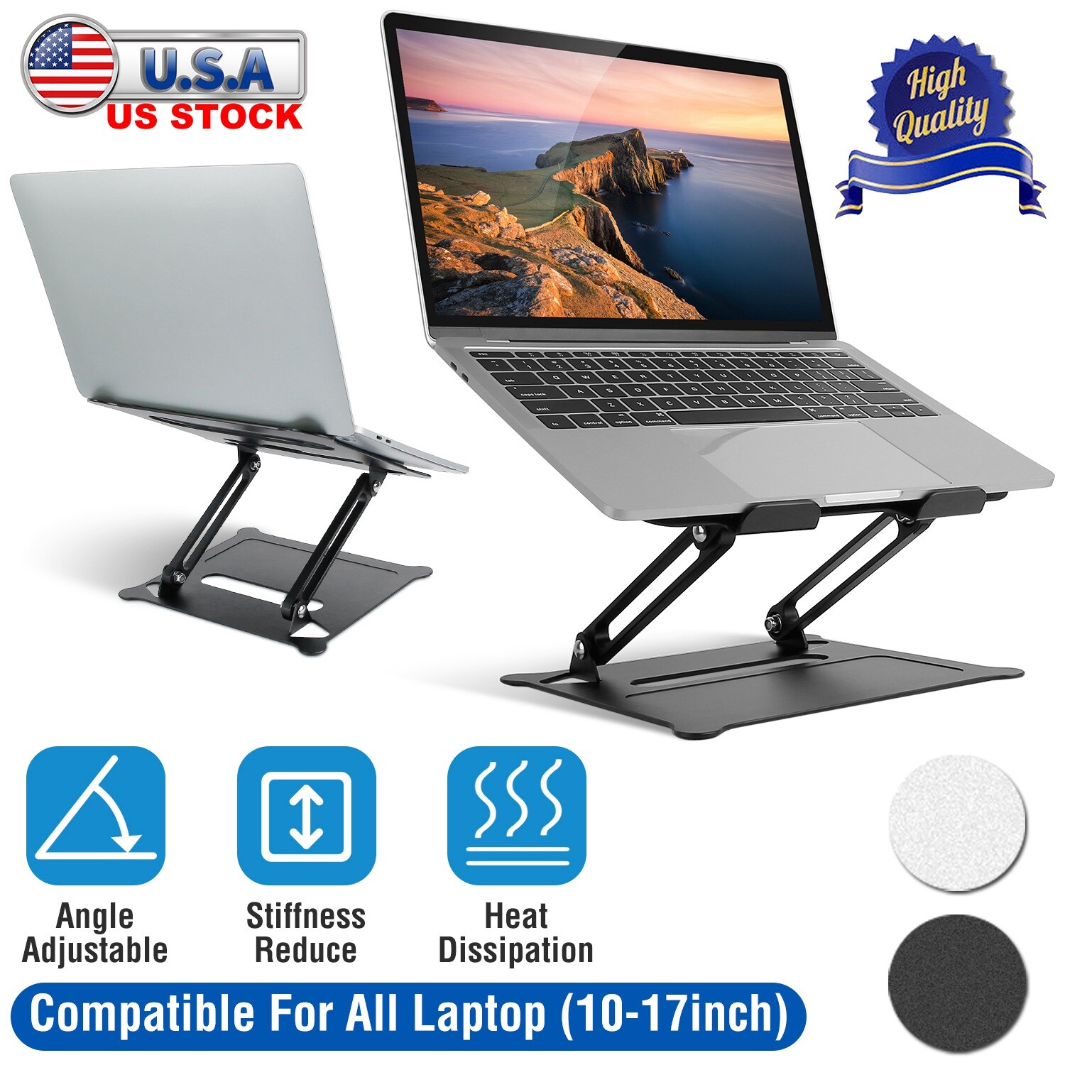 Adjustable Foldable Laptop Stand Aluminum Notebook Riser Computer Holder Desk