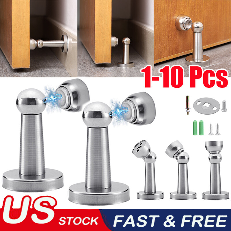 1-10Set Magnetic Door Stop Holder Home Safety Stopper Floor Mount Screws Catch