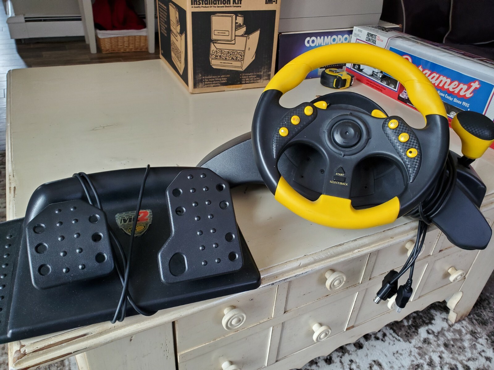Mad Catz MC2 Universal Steering Wheel and Pedal PS2 Xbox Gamecube Racing