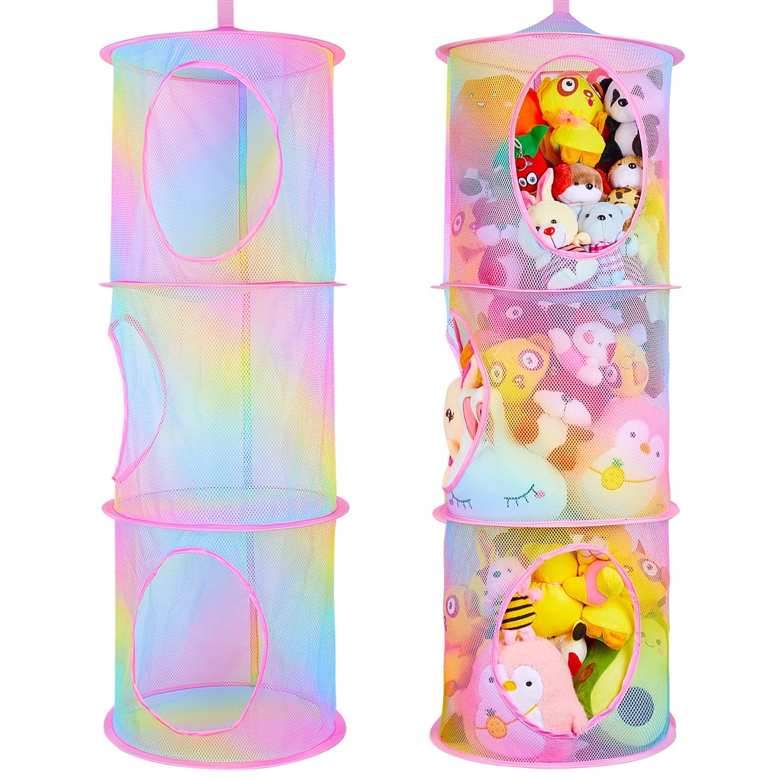 Basumee Stuffed Animals Net or Hammock 2 Pcs Stuffed Animals Storage Toy Net