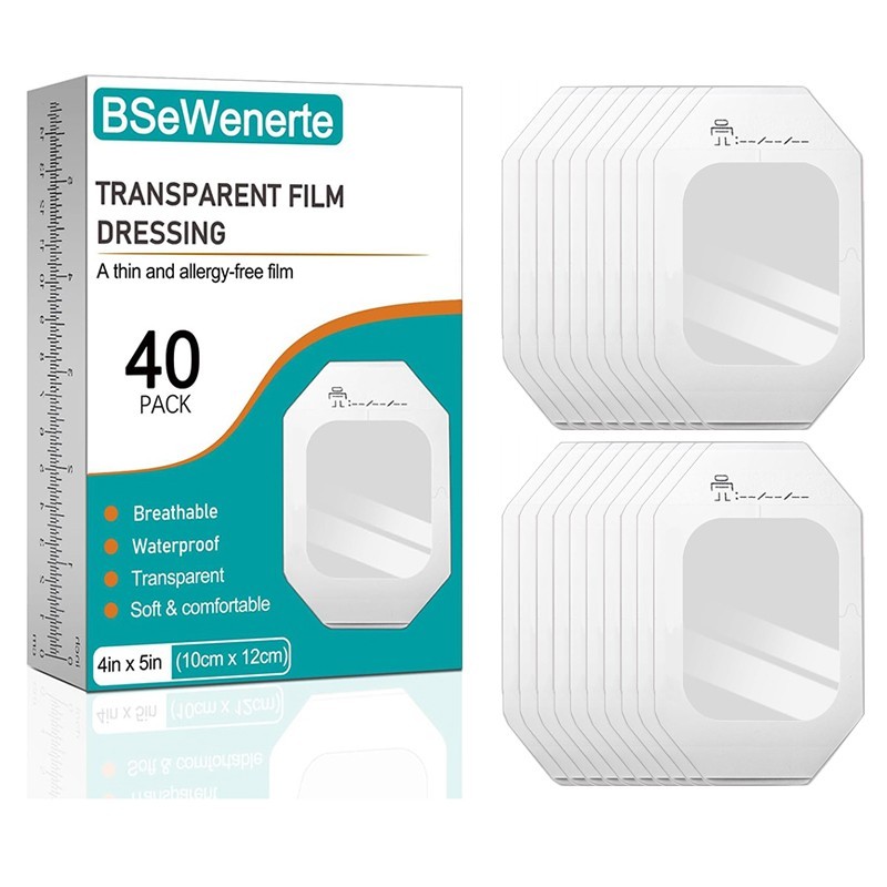 40pcs Transparent Film Dressing 4" x 5" Adhesive Tattoo Aftercare Bandage Tape
